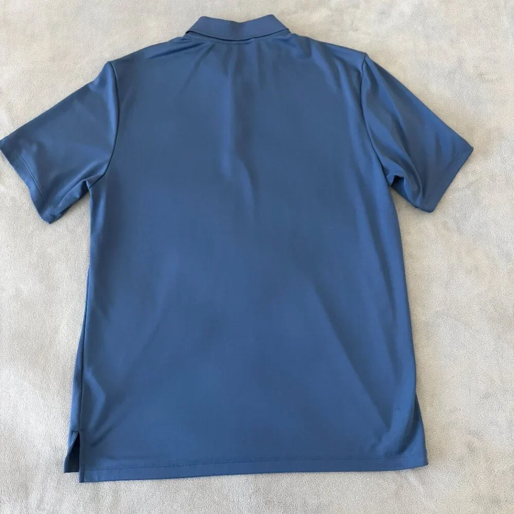 Adidas Golf Polo Mens M Blue Dry Fit UPF 30 Short Sleeve Collar Shirt